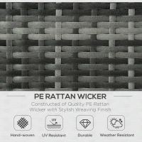 Outsunny 4 Piece Adjustable Canopy Outdoor Rattan Sofa Set Patio Furniture Wicker Sets with Height Adjustable Coffee Table & Cushions(m-4)