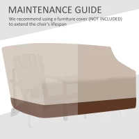 Outsunny 2 piece Pair Adirondack Chair Outdoor Patio Porch Tete-A-Tete Bench w/ Middle Table Reclined Wooden Umbrella Hole White(m-7)