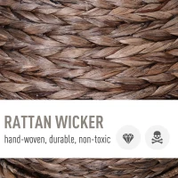 PawHut Handwoven Elevated Cat Bed with Rotating Basket and Soft Cushion, Wicker Cat Egg Chair with Stand, Brown(m-6)