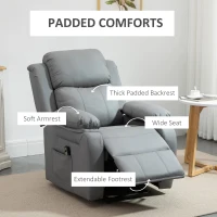 HOMCOM Living Room Power Lift Chair, PU Leather Electric Recliner Sofa Chair for Elderly with Remote Control, Gray(m-6)