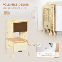 Qaba Kids kitchen step stool Foldable Step Stool with Blackboard & Lockable Handrail(m-4)