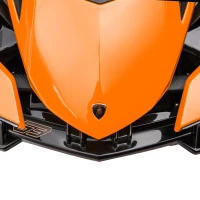 Aosom Kids Ride On Sports Car, 12V Battery Powered Electric Toy w/Parent Remote Control, Horn, Music & LED Headlights Taillights for 3-6 Years Old Orange(m-9)