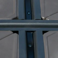 Outsunny Square Cantilever Patio Umbrella Base with 4 Wheels for Easy Moving, Heavy Duty Umbrella Stand Weight, 330 lb Capacity Sand or 286 lb Capacity Water, Coffee(m-10)