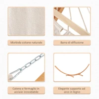 Outsunny 13 FT Outdoor Hammock with Stand, Single Bed,  Arch Wooden Hammock with Straps and Hooks, White(m-6)