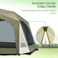 Outsunny 20 Person Camping Tent, Outdoor Cabin Tent Tent with 2 Doors, Screen Room, Family Dome Tent for Hiking, Backpacking, Traveling, Easy Set Up, Army Green(m-7)