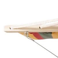 Outsunny 13 FT Outdoor Hammock with Stand, Single Bed,  Arch Wooden Hammock with Straps and Hooks, Multi-color Stripe(m-9)