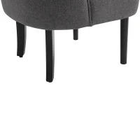 HOMCOM Modern Accent Leisure Chair with Mid Back Button-Tufted Upholstered Fabric and Wooden Legs for Living Room and Bedroom, Grey(m-13)