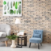 HOMCOM Small Button-Tufted Accent Chair Mid-Back Leisure Armchair with Upholstered Fabric, Solid Wood Legs, and Support Pillow, Blue(m-7)