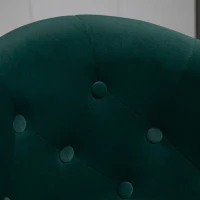 HOMCOM Modern Makeup Vanity Chair Round Tufted Swivel Accent Chair with Chrome Frame Height Adjustable for Living Room, Bedroom Green(m-12)