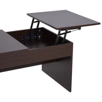 HOMCOM Modern Lift Top Coffee Table Convertible Console Tea Desk Hidden Storage Compartment Living Room Home Organizer Dark Brown(m-7)