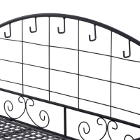 Outsunny Outdoor Metal Potting Bench Foldable Garden Planting Table w/ Build-in Bag, Hook(m-9)