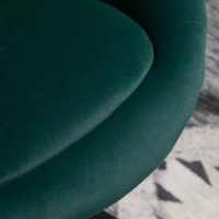 HOMCOM Modern Makeup Vanity Chair Round Tufted Swivel Accent Chair with Chrome Frame Height Adjustable for Living Room, Bedroom Green(m-14)