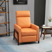 HOMCOM Manual Recliner Sofa Chair with Footrest, Orange(m-2)