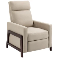 HOMCOM Manual Recliner Sofa Chair with Footrest, Greige(m-1)