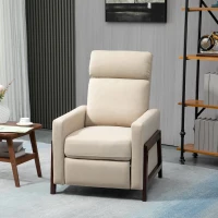 HOMCOM Manual Recliner Sofa Chair with Footrest, Greige(m-2)