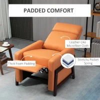 HOMCOM Manual Recliner Sofa Chair with Footrest, Orange(m-5)