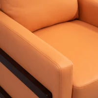 HOMCOM Manual Recliner Sofa Chair with Footrest, Orange(m-12)