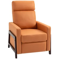 HOMCOM Manual Recliner Sofa Chair with Footrest, Orange(m-7)