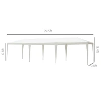Outsunny 10'x30' Portable  Party Tent Outdoor Event Camping Gazebo Canopy with 5 Removable Sidewalls, White(m-3)