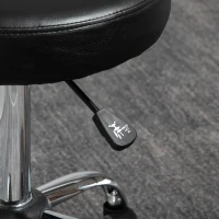 HOMCOM Rolling Swivel Salon Stool Chair with Mid Back and PU Leather, Height Adjustable Massage Medical Spa Stool for Beauty, Tattoo and Clinic, Black(m-9)