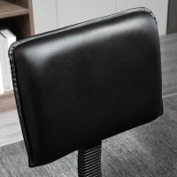 HOMCOM Rolling Swivel Salon Stool Chair with Mid Back and PU Leather, Height Adjustable Massage Medical Spa Stool for Beauty, Tattoo and Clinic, Black(m-8)