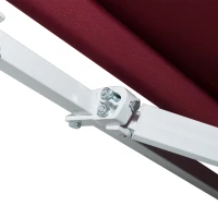 Outsunny 12' x 8' Retractable Awning Patio Awnings Sun Shade Shelter with Manual Crank Handle, 280g/m² UV & Water-Resistant Fabric and Aluminum Frame for Deck, Balcony, Yard, Wine Red(m-8)