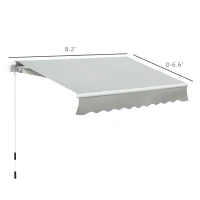 Outsunny 8' x 7' Retractable Sunshade Awning for the Patio with Easy Crank Design & Hardware Included, Gray(m-3)