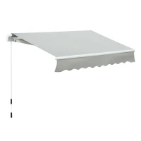 Outsunny 8' x 7' Retractable Sunshade Awning for the Patio with Easy Crank Design & Hardware Included, Gray(m-1)
