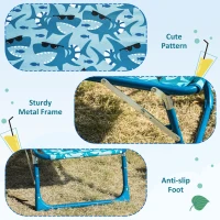 Outsunny Lightweight Chaise Lounge Chair for Kids with Foldable Function and No Assembly Required, Shark Pattern(m-4)