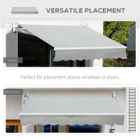 Outsunny 8' x 7' Retractable Sunshade Awning for the Patio with Easy Crank Design & Hardware Included, Gray(m-6)