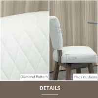 HOMCOM Set of 2 Swivel Counter Height Bar Stools with Footrest, Cream White(m-7)