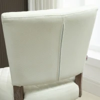 HOMCOM Set of 2 Swivel Counter Height Bar Stools with Footrest, Cream White(m-8)