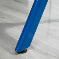 HOMCOM 43in Gaming Desk with RGB LED Lights Racing Style Gaming Table with Cup Holder & Cable Management, Blue(m-14)