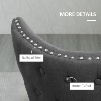 HOMCOM Dining Chairs Set of 2 with Wing Backrest, Grey(m-7)