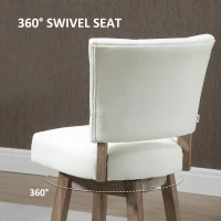 HOMCOM Set of 2 Tufted Bar Stool Chairs, White(m-4)