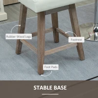 HOMCOM Set of 2 Swivel Counter Height Bar Stools with Footrest, Cream White(m-5)