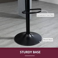 HOMCOM Adjustable Bar Stools Set of 2, Velvet Counter Height Barstool, Upholstered Kitchen Stool with Swivel Seat, Steel Frame, Footrest for Kitchen Counter and Dining Room, ‎Red(m-6)