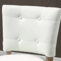 HOMCOM Set of 2 Tufted Bar Stool Chairs, White(m-8)