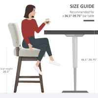 HOMCOM Set of 2 Swivel Counter Height Bar Stools with Footrest, Cream White(m-4)