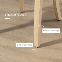 HOMCOM Dining Chairs Set of 2 with Wing Backrest, Grey(m-6)