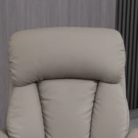 HOMCOM Recliner Chair with Ottoman, Electric Faux Leather Recliner with 10 Vibration Points and 5 Massage Mode, Swivel Reclining Chair with Wood Base, Remote Control and Side Pocket, Grey(m-8)