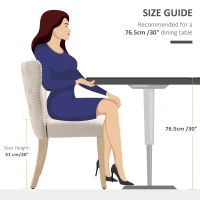 HOMCOM Dining Chairs Set of 2 with Wing Backrest, Cream(m-8)