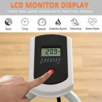 Soozier Upright Exercise Bike Indoor Cardio Workout Fitness Bike with Adjustable Resistance Seat Handlebar LCD Display for Home Gym(m-4)