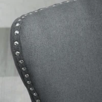 HOMCOM Dining Chairs Set of 2 with Wing Backrest, Grey(m-9)