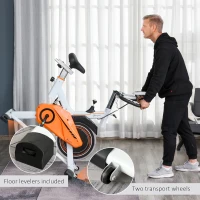 Soozier Upright Exercise Bike Indoor Cardio Workout Fitness Bike with Adjustable Resistance Seat Handlebar LCD Display for Home Gym(m-8)