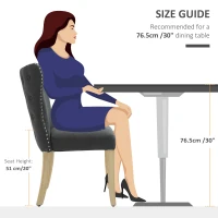 HOMCOM Dining Chairs Set of 2 with Wing Backrest, Grey(m-8)