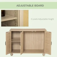 PawHut Cat Litter Box Enclosure Side Table, Cat Washroom Storage with Soft Cushion, PE Rattan, Adjustable Partition, Oak(m-7)