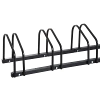 HOMCOM Bike Stand Parking Rack Floor or Wall Mount Bicycle Cycle Storage Locking Stand (6 Racks, Black)(m-9)