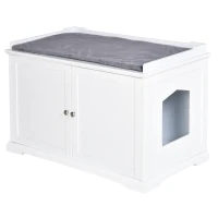 PawHut 37.5" Wooden Covered Mess Free Cat Litter Box Enclosure Furniture(m-2)