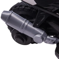 Aosom 6V Kids Motorcycle Dirt Bike Electric Battery-Powered Ride-On Toy Off-road Street Bike for Children with Rechargeable Battery, Pedal, Horn, Headlights, and Training Wheels for Balance White(m-13)